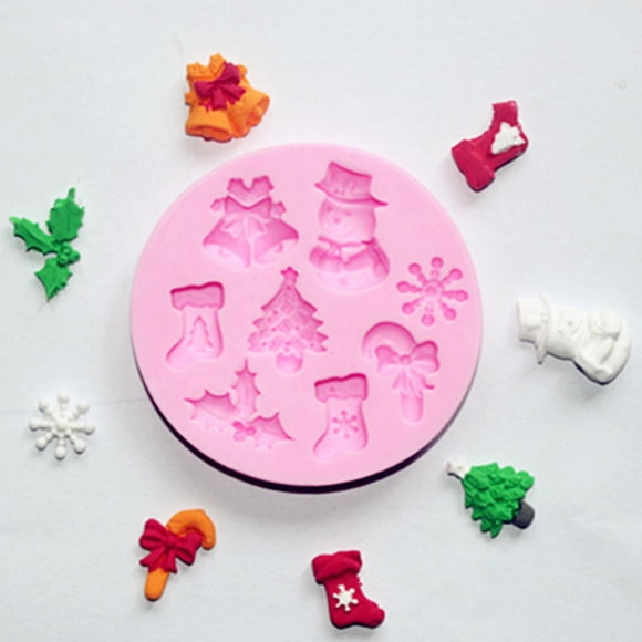 Outdoor Christmas Decorations Cake Mould DIY Christmas Cake Mold Christmas Party Cupcake Decoration Tool Silicone Chocolate Candy Mold Epoxy Mold Dessert molds