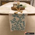 thumbnail image 4 of Le chemin de table en soie décoratif HomeCentric 14 x 60 pouces, broderie perlée, chemin de table fait à la main - Beach Coral, 4 of 10