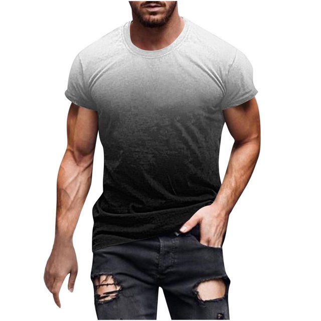 HKEJIAOI T-shirt à Manches Courtes Imprimé pour Hommes Col Rond Mode Décontractée Manches Courtes