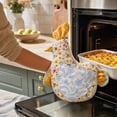 thumbnail image 4 of Handmade Hen Shaped Oven Mitt and Pot Holder Set Quilted Heat Resistant Kitchen Gloves for Baking Cooking and Farmhouse Kitchen Decor, 4 of 6