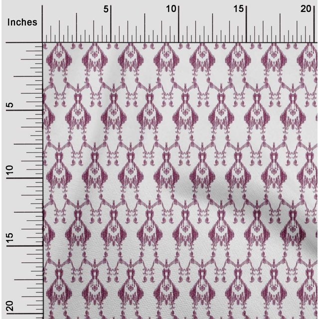 oneOone Polyester Lycra Fabric Paisley Ikat Print Fabric By The Yard 56 Inch Wide