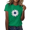 thumbnail image 2 of Ovbmpzd Hauts Verts pour Femmes Été Amusants Manches Courtes T-Shirts Graphiques Floraux Débardeurs pour Femmes m, 2 of 5