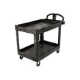 thumbnail image 2 of Rubbermaid Commercial Products Chariot Utilitaire Robuste à 2 Tablettes, Poignée Ergonomique, Tablettes à Rebord, Grand, Noir (FG454600BLA), 2 of 2