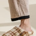 thumbnail image 4 of WLOELOEW Lined Slippers With Plaid Design For Unisex Indoor Use Closed Toe Nylon Spandex Material Us Size 6.5-7 Foot Length 9.45 Inch, 4 of 8