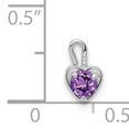 thumbnail image 2 of 14K White Gold February Synthetic Birthstone Heart Charm, 2 of 2