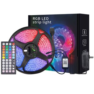 NeoGlow, 100 Ft RGB Color Changing LED Strips, Flexible Design for Indoor Decoration, Waterproof PCB for Durability, Cuttable & Joinable, Remote Control for Customization