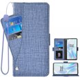 thumbnail image 1 of OnePlus 8 Case, iCoverCase Genuine Leather Wallet Case Slim Fit Folio Book Design with Stand and Card Slots Flip Case Cover for OnePlus 8 (Blue), 1 of 5