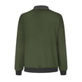 thumbnail image 4 of Womens Fashion Jacket Casual Stand Collar Zip Up Lightweight Coat Fall Color Block Jackets with Pockets Army Green L, 4 of 5