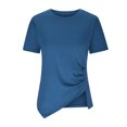 thumbnail image 2 of Womens Short Sleeve Solid Color Basics Crewneck Casual Top Pullover T-shirt, 2 of 6