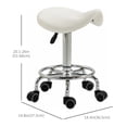 thumbnail image 3 of HOMCOM Tabouret Selle Réglable à Roulettes Chaise de Salon pour Massage Spa Blanc, 3 of 10