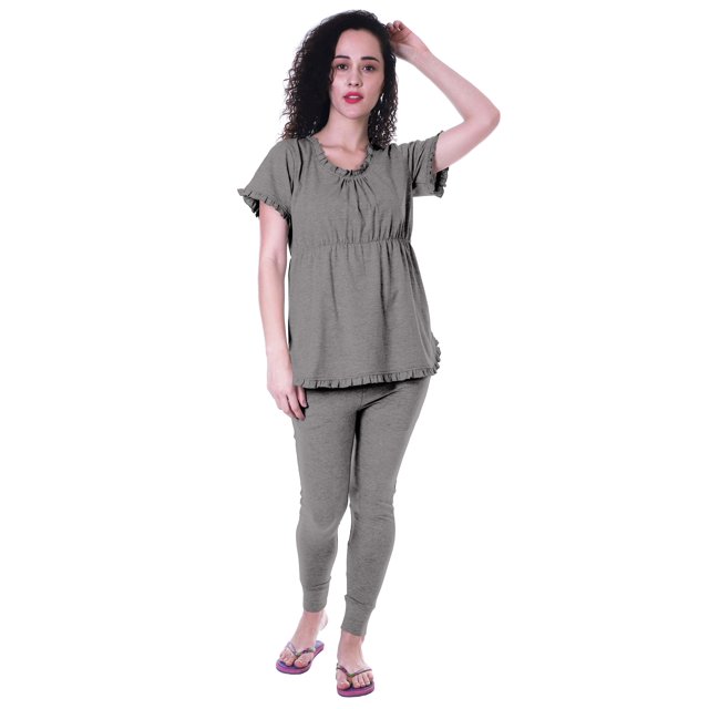 Moomaya Ensemble de Nuit pour Femmes Pyjama en Coton Tenue de Sommeil 2 Pcs Chemises de Nuit