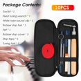 thumbnail image 3 of Professional 10pcs Piano Tuning Kit Professional Tuning Tools Set Tuning Wrench Long Handle Tuning Wrench Rubber Mutes Temperament Felt Strip Fork for Piano Tuner with Bag, 3 of 7