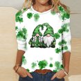 thumbnail image 2 of Besolor Hauts pour Femmes de la Saint-Patrick Tendance Manches 3/4 T-Shirts Imprimés Shamrock Col Rond Mignon Tunique de la Saint-Patrick T-Shirt Hauts, 2 of 3