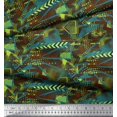 thumbnail image 2 of Soimoi Brown Moss Georgette Fabric Triangle & Brush Stroke Abstract Printed Craft Fabric by the Yard 42 Inch Wide, 2 of 3