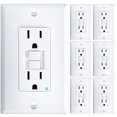 thumbnail image 1 of Amico 6 Pack GFCI Outlet 15 Amp with Thinner Design, Non-Tamper Resistant, Self-Test GFI Receptacles with LED Indicator, Wall Plates and Screws Included, Indoor, ETL Listed, White, 1 of 9