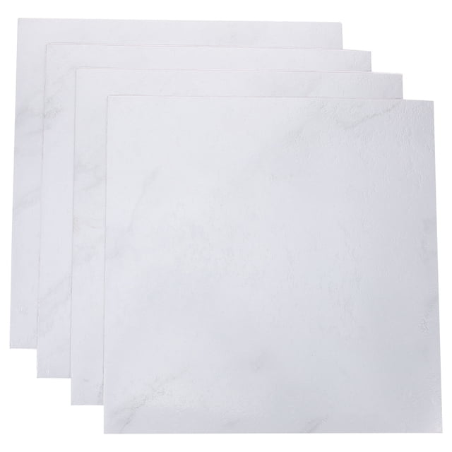 Shisuyan Adhesive Floor Sticker White 4Pcs 11.8X11.8X0.04In