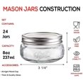 thumbnail image 4 of IGUOHAO 24 Pack 8OZ Ball Wide Mouth Mason Jars with Airtight lids and Bands, Wide Mouth Canning Glass Jars for Canning, Fermenting, Pickling, Decor, 4 of 6
