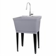 thumbnail image 2 of Cuve Utilitaire pour Évier à Lessive avec Robinet à Haut Arc en Acier Inoxydable à Bec Rétractable par JS Jackson Supplies, Éviers Robustes avec Trousse d'Installation pour Salle de Lavage, Atelier, sous-Sol, Garage, Lavabo à Pente, Cuve Grise, 2 of 4
