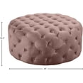 thumbnail image 3 of Meridian Furniture Addison Ottomane et Banc en Velours Rose Capitonné à Boutons, 3 of 4