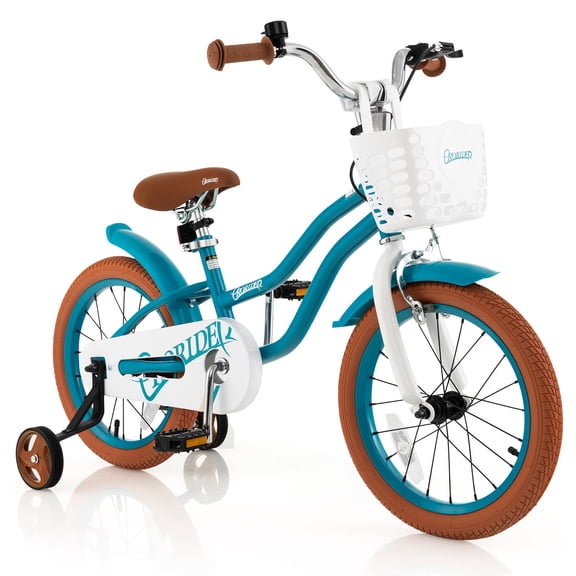 Costway 16" Kids Bike Toddler Adjustable Bicycle withTraining Wheel for 4-7 Years Old