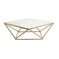 thumbnail image 1 of Beene Modern Coffee Table with Faux Marble Top and Stainless Metal Frame in  Gold, 1 of 4