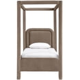thumbnail image 3 of Meridian Furniture Salina Lit Simple Rembourré en Velours Taupe, 3 of 11