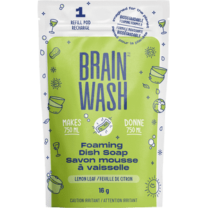 Brain Wash Foaming Pod de recharge de savon de vaisselle - Feuille de citron