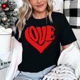 thumbnail image 4 of Meichang T-Shirt de la Saint-Valentin pour Femmes Mignons Cœurs Graphiques Hauts Mignons T-Shirts de Vacances Manches Courtes Col Rond Mode 2025, 4 of 4