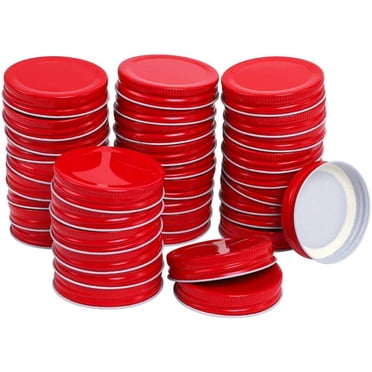 1000 PCS Mason Jars Lids for 70 MM Wide Mouth, Canning Jar Lids for Ball Mason Jars - Leakproof Storage with Silicone Seals, Red