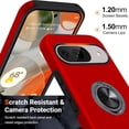thumbnail image 3 of KOMI for Google Pixel 9 Pro XL Case, Slim Fit Case for Pixel 9 Pro XL with Metal Ring Holder Kickstand, Dual Layer Shockproof Protective Phone Case for Google 9 Pro XL 6.8", Red, 3 of 5