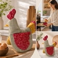 thumbnail image 2 of Handmade Hen Shaped Oven Mitt and Pot Holder Set Quilted Heat Resistant Kitchen Gloves for Baking Cooking and Farmhouse Kitchen Decor, 2 of 6