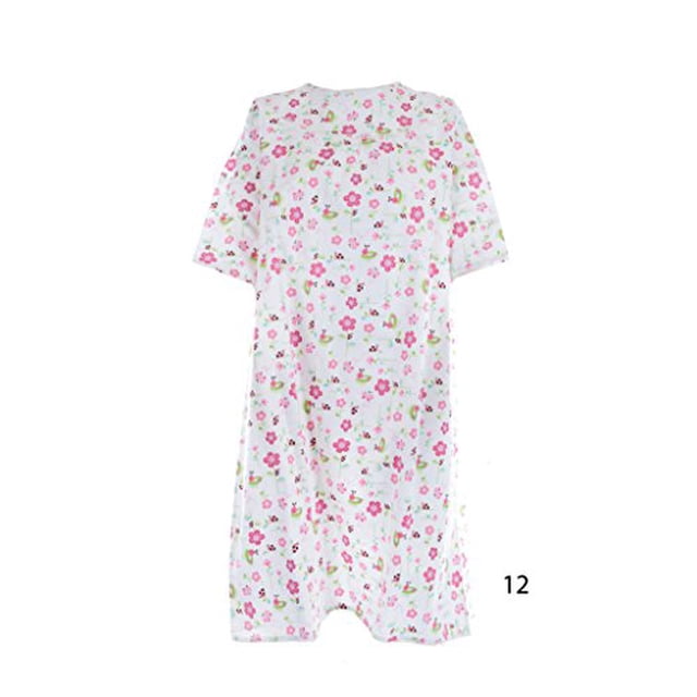 Robe Dos Croisé en Flanelle Adaptative pour Femmes (2TG, Chenilles et Papillons - 12)