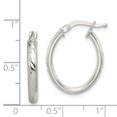 thumbnail image 2 of Sterling Silver Textured Hollow Oval Hoop Earrings QE8257, 2 of 2