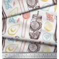 thumbnail image 2 of Soimoi polyester Crepe Fabric Vegetables,Jar & Cups Print Fabric by Yard 52 Inch Wide, 2 of 3