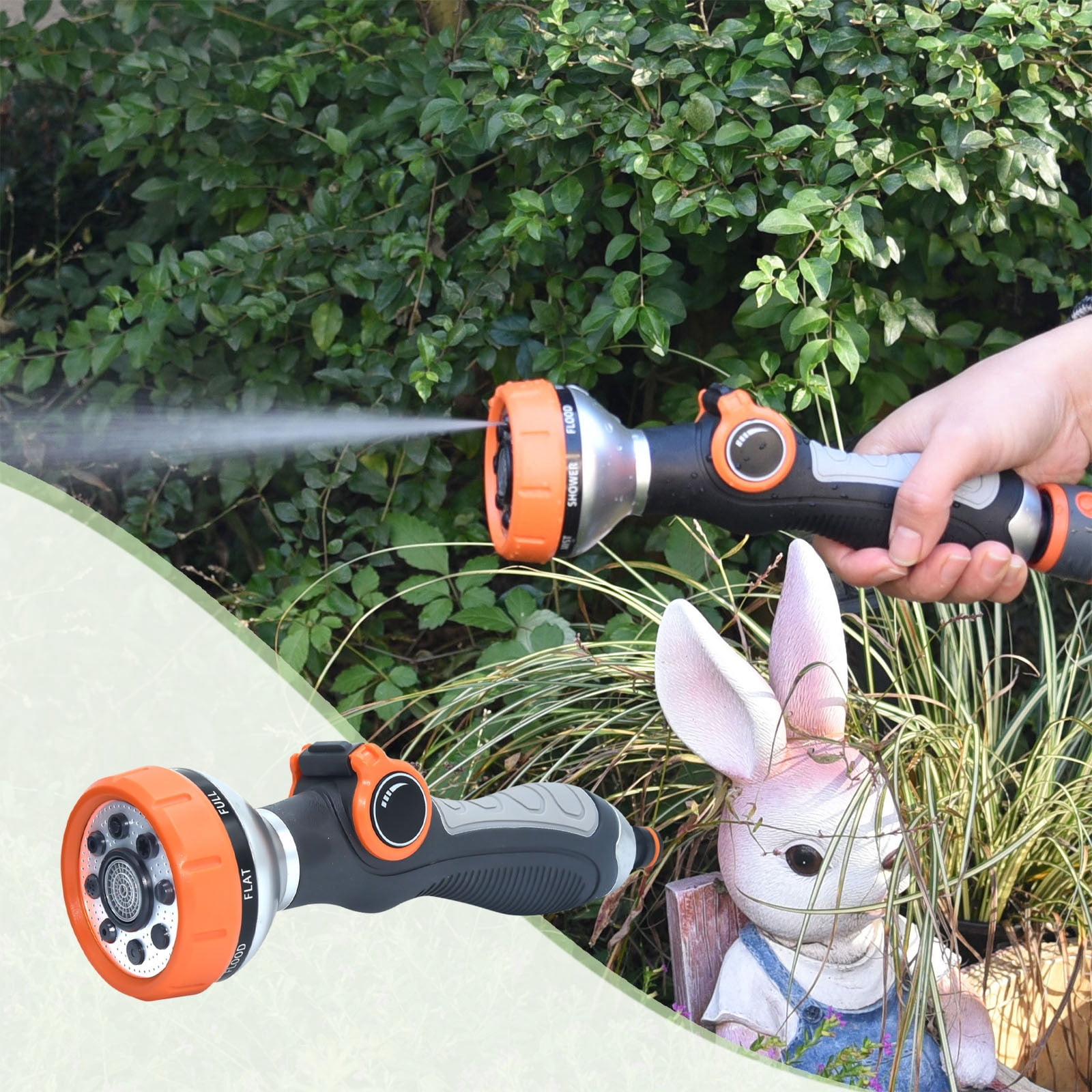 Garden Hose Nozzle, Heavy Duty Hose Nozzle With Adjust Watering Patterns, Multifunctional High Pressure Hose Nozzle Sprayer for Home, Watering Lawns and Garden