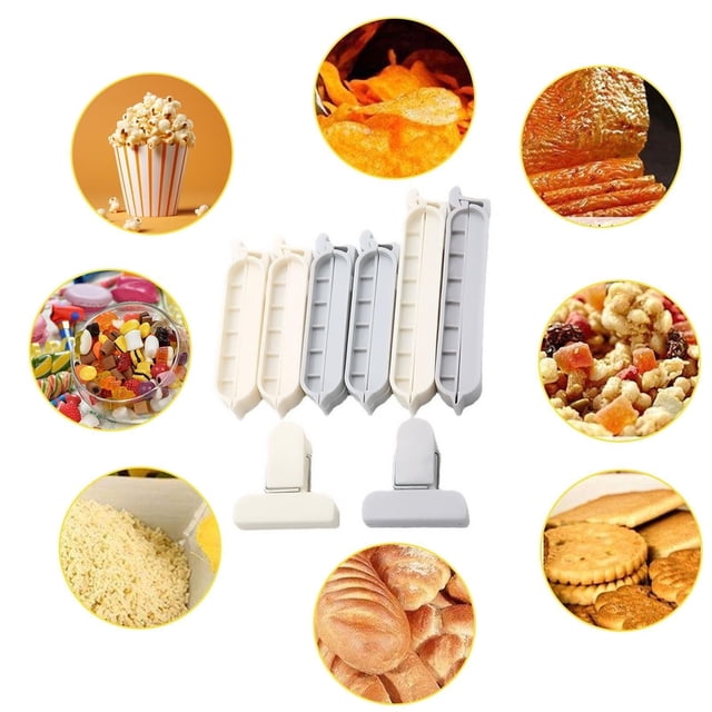 Pouch Food Clips – Food Sealing Clips Food Storage Clips | Snack Clips Chip Clips Closure Clips 8 Pieces Food Bag Clips Food Clip Set Beu Potato Chip Bag Holder Food Seal Clips Clip for Bags Fresh