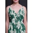 thumbnail image 3 of Bimba Robe Longue Imprimée Teinture sur Nœuds pour Femmes, Col en V, Été, Vacances, Resort, TTTG, 3 of 4