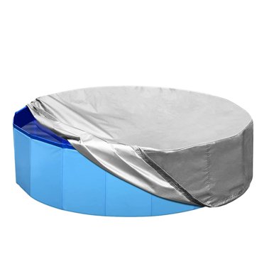 CHUANK Housse de Piscine pour Chien Multi-Tailles, Portable, Ronde, Pliable, pour Baignoire et Pataugeoire, avec Tissu Oxford et Cordon de Serrage, Imperméable et Antipoussière - Housse Seulement