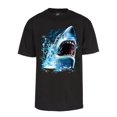 thumbnail image 1 of Men's Great White Shark Bite Custom T-Shirt - Black - Large, 1 of 2