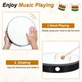thumbnail image 4 of Uxcell 1 Pcs Hand Drum Music Percussion 10 Inch Wood Frame Drum Set with Drum Stick Musical Instrument for Musical Education Home Party Performance Supplies (Black), 4 of 6