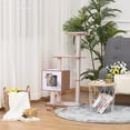 thumbnail image 2 of PawHut 47" Wood Cat Tree Condo with Scratch Post, Toy Ball, 2 of 10