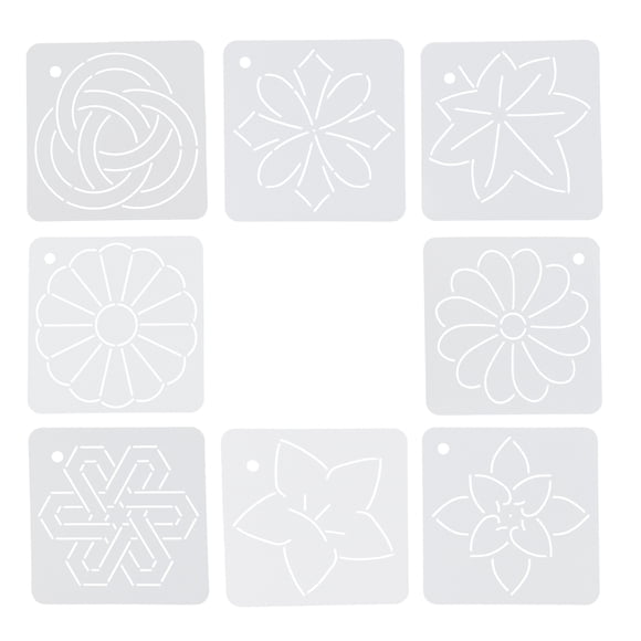 Miangastore 8 Pcs Kit de Pochoir de Courtepointe à Lignes de Fleurs Gabarit de Couture Accessoires d'Artisanat Bricolage