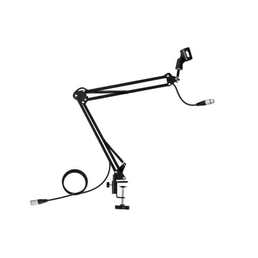 Stage Right by Monoprice Suspension Boom Arm Scissor Broadcast Mic Stand w/ Built-in XLR Mic Cable