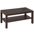 thumbnail image 1 of HOMCOM Table Basse à 2 Niveaux avec Tablette de Rangement, Table Centrale Rectangulaire pour Salon, Mobilier de Bureau à Domicile Noyer, 1 of 9