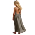 thumbnail image 2 of EGNMCR Robe Longue Ample à Bretelles pour Filles, Mode, Mignonne, Couleur Unie, avec Cordon au Dos, Robe pour Filles, 2 of 9