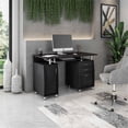 thumbnail image 2 of Pemberly Row Engineered Wood Computer Desk with Storage in Espresso, 2 of 5