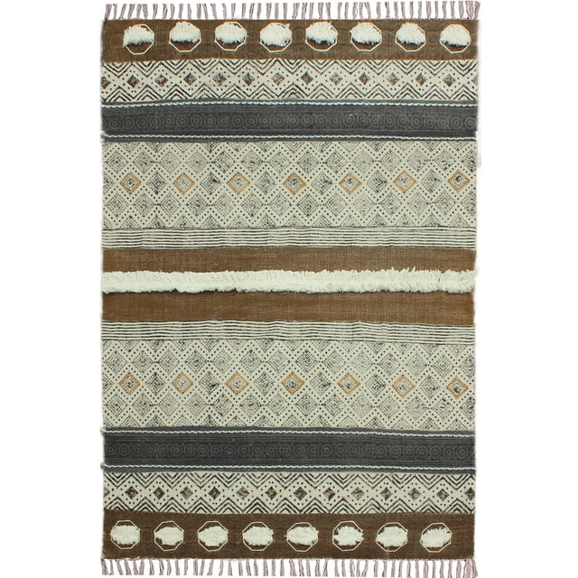 Casavani Handmade Cotton Durries Bohemian Carpets Multicolor Area Rug 2x3 feet