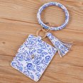 thumbnail image 1 of Wristlet Bracelet Keychain Circle Key Ring Pocket Credit Card Holder Circle Key Ring Tassel Keychains Bangle Purse for Women 33#, 1 of 6