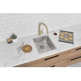 thumbnail image 1 of Stylish Dual Mount 15" Stainless Steel Single Bowl Kitchen Sink with Strainer S-405T, 1 of 9