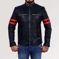 thumbnail image 1 of Best Motorcycle Jacket Leather Riding Jackets Black Leather Biker Jacket Motorcycle Jackets For Men Black Leather Motorcycle Jacket size 5XL, 1 of 5